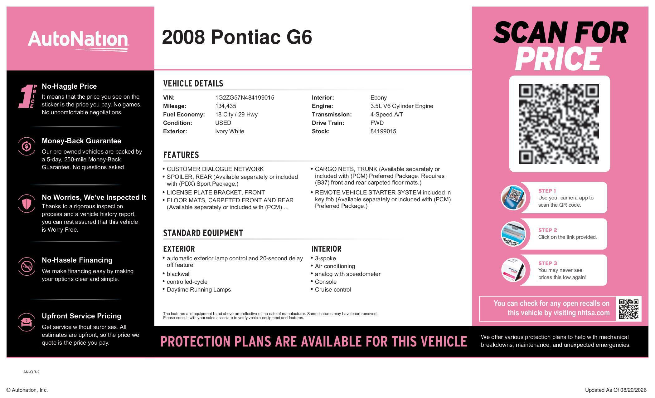 2008 Pontiac G6