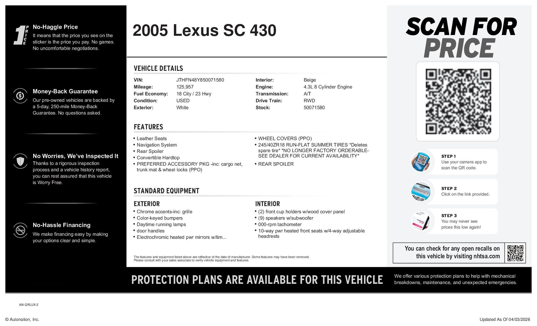 2005 Lexus SC 430 430's photo